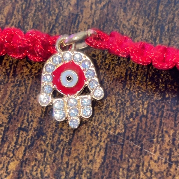 Mindful Souls Braided Red Prayer Adjustable Bracelet Hand of Fatima Evil Eye - Picture 2 of 5